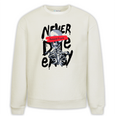 Never Die Easy Baskılı Premium Oversize Sweatshirt